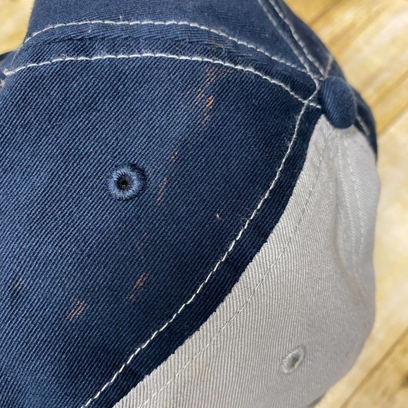 Seattle Seahawks Hat Cap Strap Back Gray Navy Blue Sports NFL Embroidered OTS - Picture 11 of 12